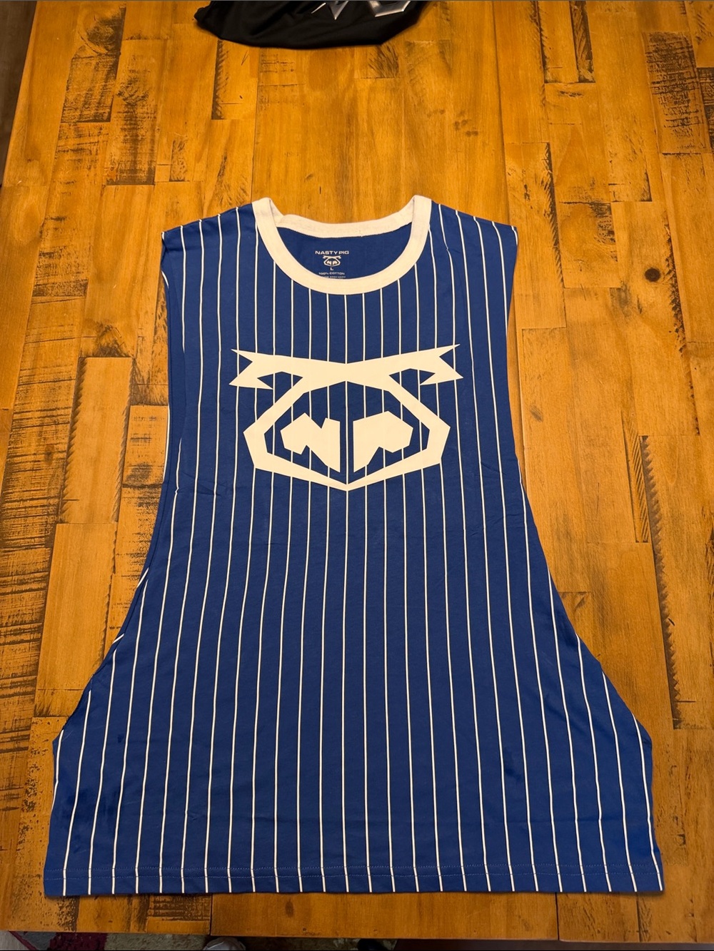 Nasty Pig 3rd Base Blue and White Pinstripe Men’s Shredder Tank